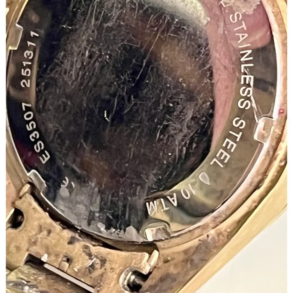 FOSSIL Women’s Gold Tone Crystal Bezel Pink Dial Watch ES3071
